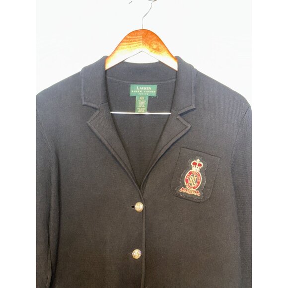 Lauren Ralph Lauren Black Blazer with Embroidered Crest - Picture 14 of 14